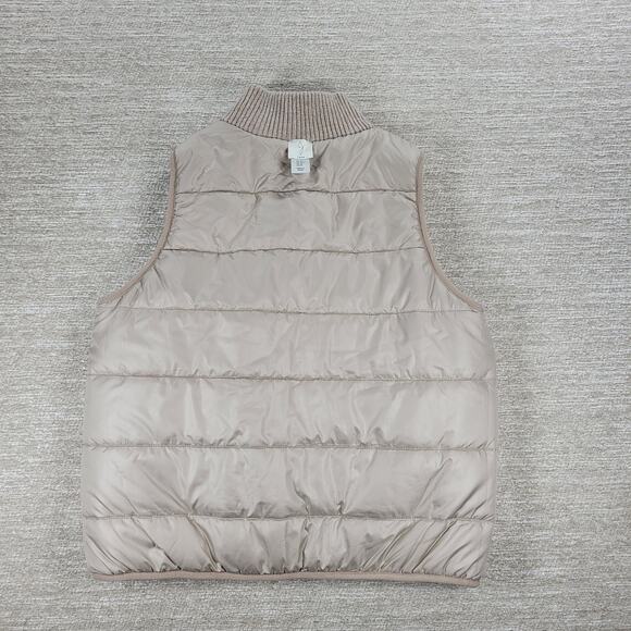 Joie Reversible Cable Knit Puffer Vest Women’s M Beige Oatmeal Zip Mock Neck - Picture 16 of 16